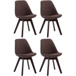 Clp - lot de 4 chaises de salle  manger borneo v2 en tissu marron noyer