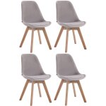 Clp - lot de 4 chaises de salle  manger borneo v2 en velours gris nature