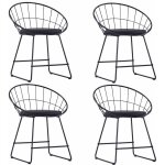 Dcoshop26 - lot de 4 chaises de salle  manger cuisine style industriel en acier et synthtique noir ...