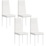 Lot de 4 chaises de salle � manger avec dossier haut, pour cuisine, salon, chambre bureau, jusqu'� 120kg, ...