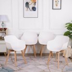 Eggree - lot de 4 chaises salle  manger fauteuils scandinave de cuisine avec pieds en bois de htre ...