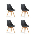 Designetsamaison - lot de 4 chaises scandinaves noires - bjorn