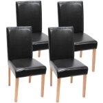 Mendler - lot de 4 chaises de s�jour littau, simili - cuir, noir, pieds clairs