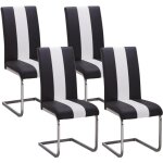 Lot de 4 chaises en simili trinity de pascal morabito - simili - noir & blanc