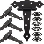 Lot de 4 charni�res de porte de 15, 2 cm pour abri de jardin, grange, charni�res de portail robustes ...