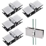 Lot de 4 charni�res de porte en verre 180 degr�s double face pour armoire de douche ? pince r�glable ...