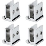 Lot de 4 charni�re pour porte en verre, angle ouverture 0� charni�res de serrage de meuble de cuisine, ...