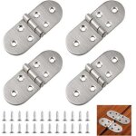 Lot de 4 charni�res rondes pliables � 180 � en acier inoxydable pour table pliante, armoire, armoire ...