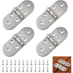 Lot de 4 charnires rondes pliables  180  en acier inoxydable pour table pliante, armoire, armoire ...