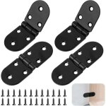 Lot de 4 charni�res de table pliantes en acier inoxydable - charni�res rondes � visser � 180 degr�s