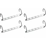 Lot de 4 cintre gain de place inox, cintres multiples porte manteaux, cintre multifonction pour rangement ...