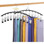 Lot de 4 cintres � leggings rotatifs 360� ? organisateur en m�tal avec 40 pinces, rangement pour 40 leggings, ...