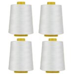 Lot de 4 c�nes de fil � coudre en polyester pour surjeteuse 7000m verges fil surjet pour travaux manuels, ...