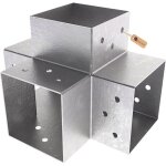 Lot de 4 connecteur de poteau galvanis� � chaud 91 x 91 mm ? connecteur d?angle x 4 voies ? attache poteaux ...