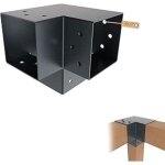 Lot de 4 connecteur de poteau en y 71 x 71 mm ? rev�tement poudre anthracite ? connecteur d?angle droit ...