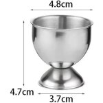 Lot de 4 coquetiers en acier inoxydable - pour petits ?ufs - argent�