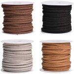Lot de 4 cordons en daim colorés de 5 m pour collier, bracelet, bricolage Lot de 4 cordons en daim colorés de 5 m pour collier, bracelet, bricolage