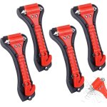 Lot de 4 coupe - ceinture d?urgence et marteau brise - vitre, marteau de secours double - t�te outil ...
