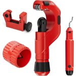 Lot de 4 coupe - tubes robustes � 6 - 50 mm, mini cutter � 3 - 22 mm, avec 2 outils d'�bavurage, convient ...