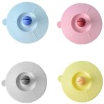 Lot de 4 couvercles en silicone avec joint alimentaire, couvercles isolants, couvercles en verre anti ...