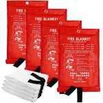 Lot de 4 couvertures anti - feu, couverture d'urgence en fibre de verre, couverture de s�curit� pour ...