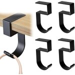 Lot de 4 crochets de bureau portables en aluminium pour �tudiant et bureau, sans clous, support de sac ...