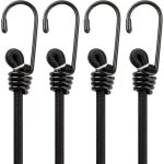 (lot de 4) crochets en corde �lastique de haute qualit� avec boucles en corde �lastique noire super r�sistante ...