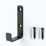 Lot de 4 crochets muraux robustes, crochets de garage en j, crochets  visser universels noirs, crochets ...