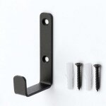 Lot de 4 crochets muraux robustes, crochets de garage en j, crochets  visser universels noirs, crochets ...