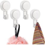 Lot de 4 crochet plastique ventouse mural charge 5kg sans perage, rutilisable rotation  360 porte ...