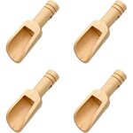 Lot de 4 cuill�res � sel de bain en bois - mini cuill�res pour verres, sucre et sel - r�utilisables pour ...