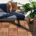 Lot 4 dalles clipsables terrasse bois exotique cumaru - 28x300x300mm - 0, 36 m�