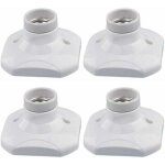 Lot de 4 douille d'ampoule led e27, douille e27 en c�ramique et base en plastique, douille murale e27, ...