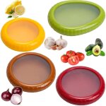Lot de 4 �conomiseurs de fruits et l�gumes, bo�tes de rangement pour fruits, r�utilisables, herm�tiques, ...
