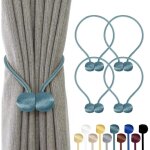 Lot de 4 embrasses rideaux magn�tiques ? 10 couleurs, corde polyester reinforc�e ? pour salon, chambre, ...