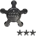 Lot de 4 enjoliveurs centraux pour audi a3 a4l a5 a6l a7 a8l q3 q5 q7, accessoires auto, 135 mm, noirs ...