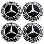 Lot de 4 enjoliveurs compatibles avec mercedes benz 75 mm abs centre wheel caps auto accessoires noir ...