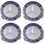 Lot de 4 enjoliveurs pour mercedes benz 75 mm - bleu, enjoliveurs