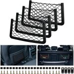 Lot de 4 filet rangement pour voiture, filet de rangement de coffre, filet coffre voiture, avec vis, ...
