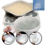 Lot de 4 films alimentaires tirables et frais lavables et rutilisables
