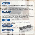 Lot de 4 filtres � charbon actif pour hotte aspirante siemens hz9vrcr0 17004796 / bosch hez9vrcr0 17004805 ...