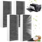 Lot de 4 filtres  charbon actif pour hotte aspirante siemens hz9vrcr0 / bosch hez9vrcr0 / neff z821vr0 ...