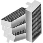 Lot de 4 filtre  charbon actif de rechange pour hotte aspirante compatible avec bosch siemens 17004796, ...