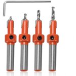 Lot de 4 forets  chanfreiner pour le travail du bois de 8 mm, forets  chanfreiner  tte fraise, avec ...