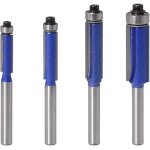 Lot de 4 fraises  affleurer - tige de 6 mm - roulements  billes - fraise  rainurer - fraise  bois ...