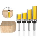 Lot de 4 fraise  copier bois tige de 8 mm, fraises  rainurer pour dfonceuse, fraise droite de copiage, ...