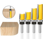 Lot de 4 fraise � copier bois tige de 8 mm, fraises � rainurer pour d�fonceuse, fraise droite de copiage, ...