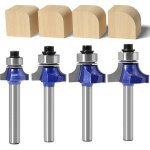 Lot de 4 fraises � d�foncer rondes avec tige de 6 mm
