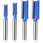 Lot de 4 fraises droite defonceuse � tige de 6 mm, fraise droite � queue, diam�tre de coupe 6, 35 / 7, ...