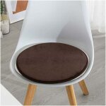 Lot de 4 galettes de chaise rondes 33 cm ? mousse � m�moire de forme ? tissu flanelle ? base antid�rapante ...
